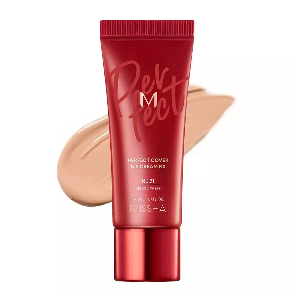 Missha Тональный ВВ-крем для лица M Perfect Cover BB Cream RX SPF42/PA+++, 21 Light Beige, 20 мл  #1