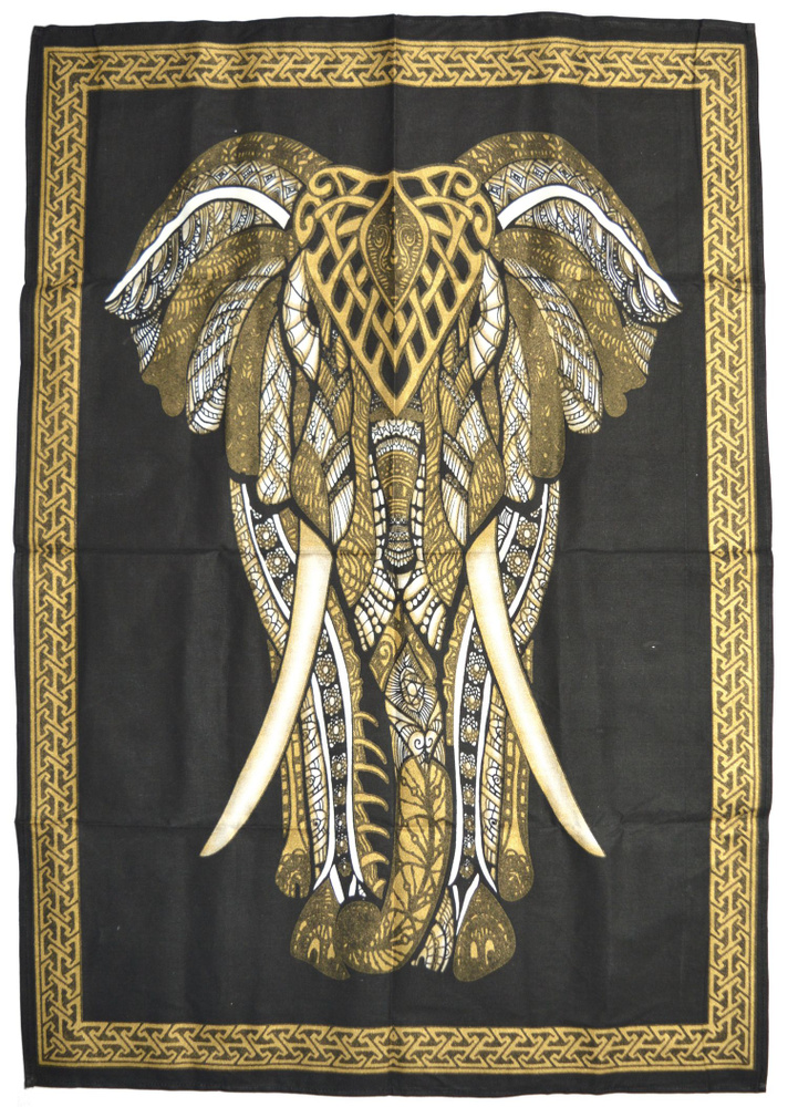 Панно "Слон" (черно-золотое, 73 х 108 см) #1