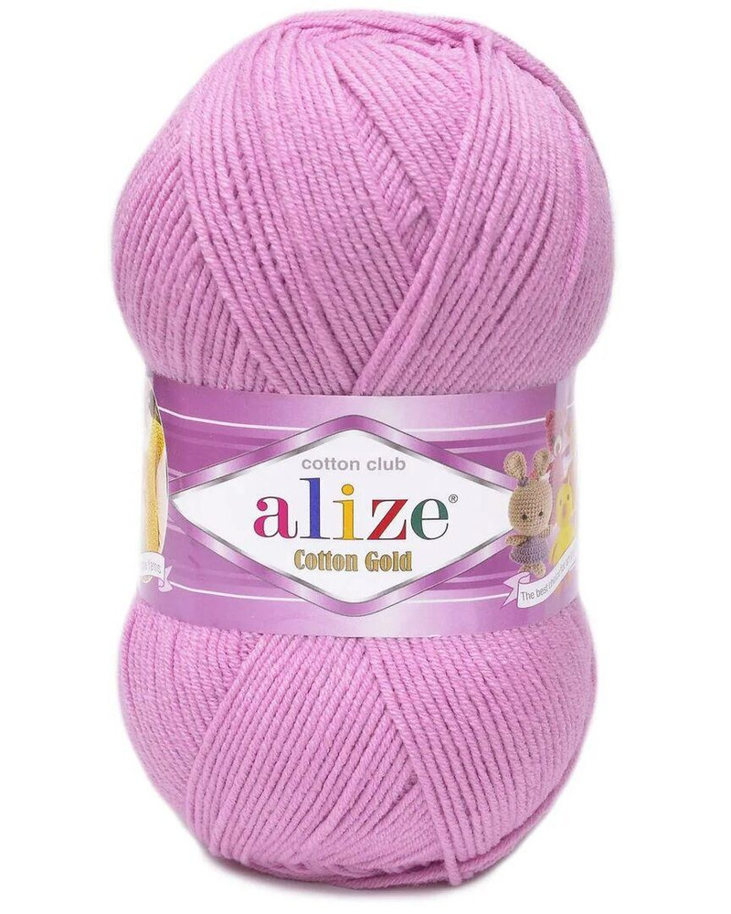 Пряжа Alize Cotton Gold (Ализе Коттон Голд) - розовый (98), 100 г / 330 м (55% хлопок, 45% акрил) 1 шт #1