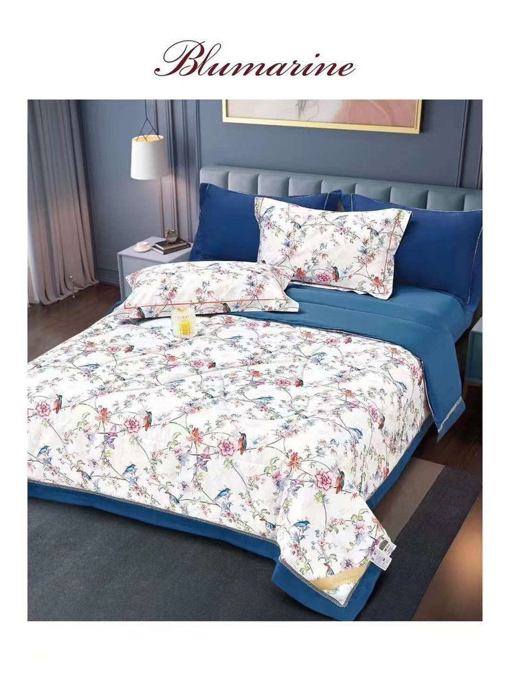 Blumarine Комплект постельного белья с одеялом, Сатин люкс, Евро, наволочки 50x70  #1