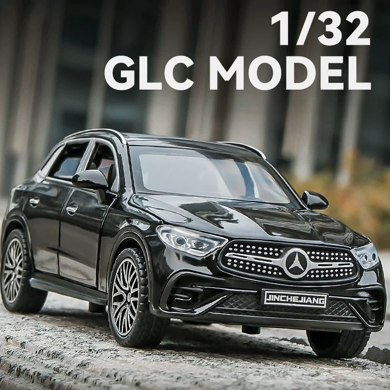 Машинка инерционная Mercedes-Benz GLC400Е металлическая модель 1:32 чёрная, со светом и звуком В ПОДАРОЧНОЙ #1