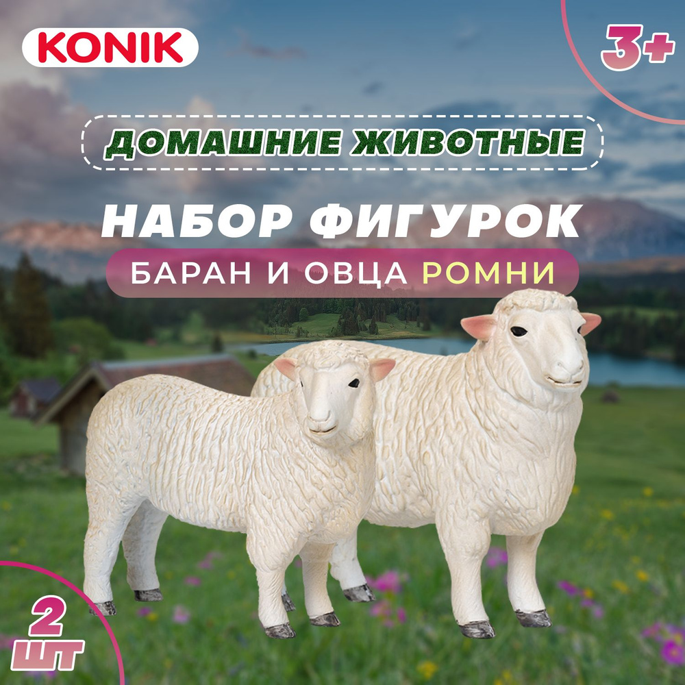 Набор фигурок : овца и баран ромни #1