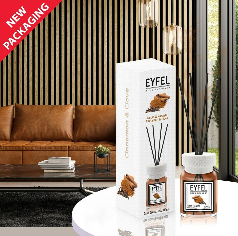 EYFEL PERFUME Диффузор Корица и Гвоздика, 120 мл, ароматический диффузор для дома с палочками  #1