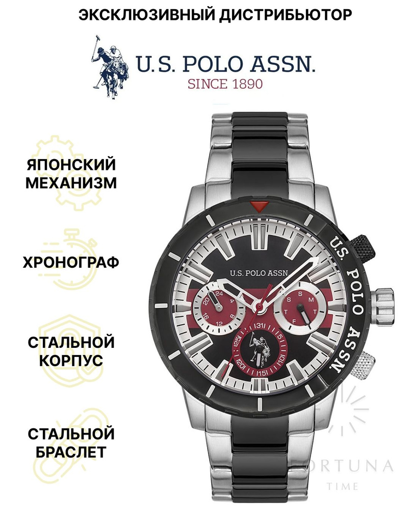 Часы наручные мужские U.S. POLO ASSN. USPA1026-02, Кварцевые, 45 мм #1