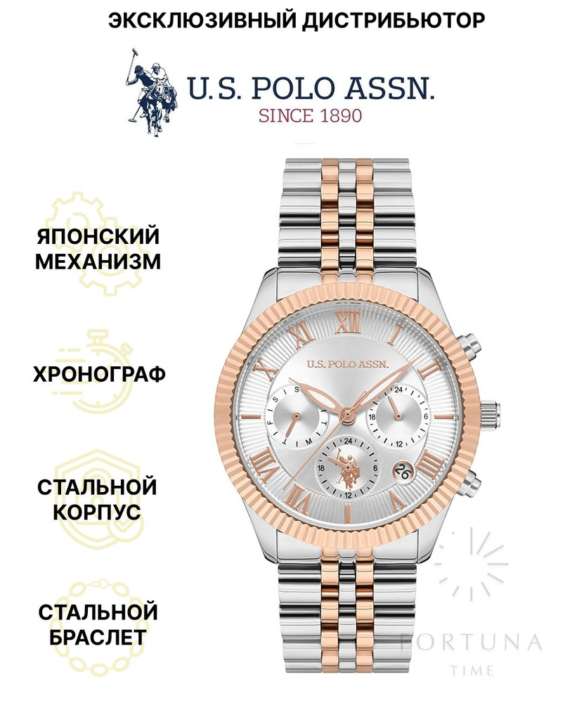Часы наручные женские U.S. POLO ASSN. USPA2040-02, Кварцевые, 38 мм #1