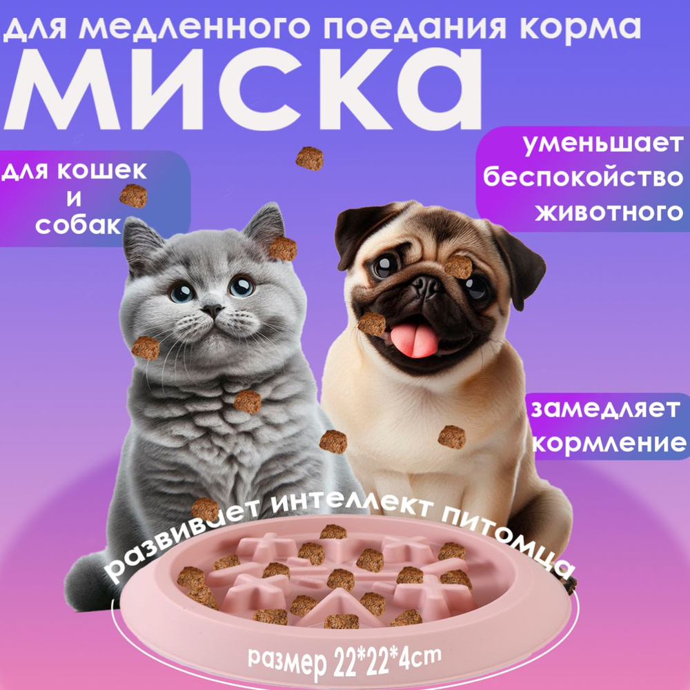 Миска для медленного поедания корма для собак и кошек #1