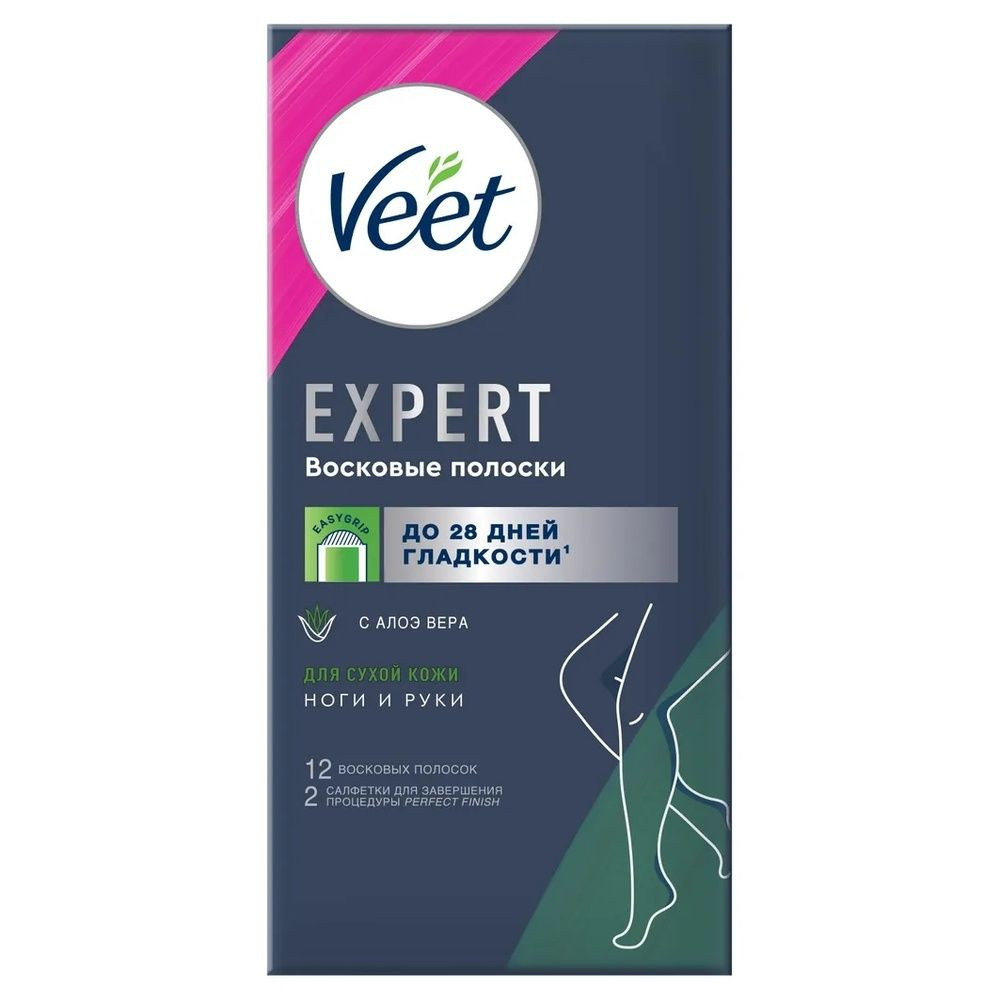 Восковые полоски Veet для сухой кожи, 12 шт #1