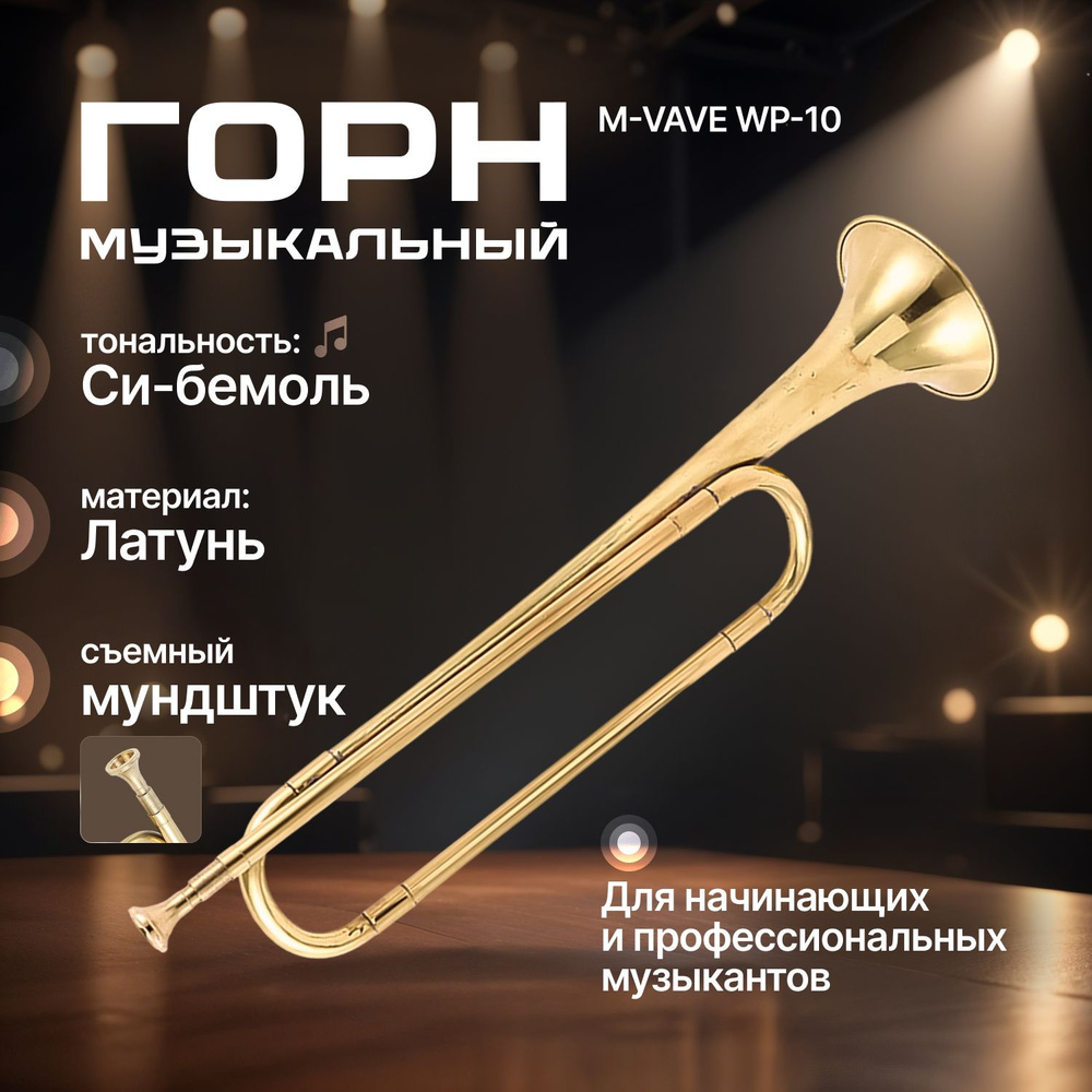 Горн музыкальный латунный Trumpet Си-бемоль #1