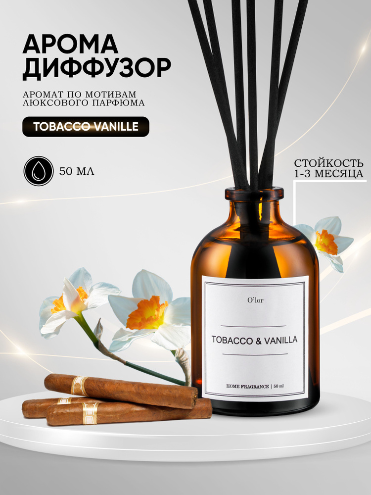 Ароматический диффузор Dejavue Tobacco vanilla / ароматизатор для дома с палочками 50 мл  #1