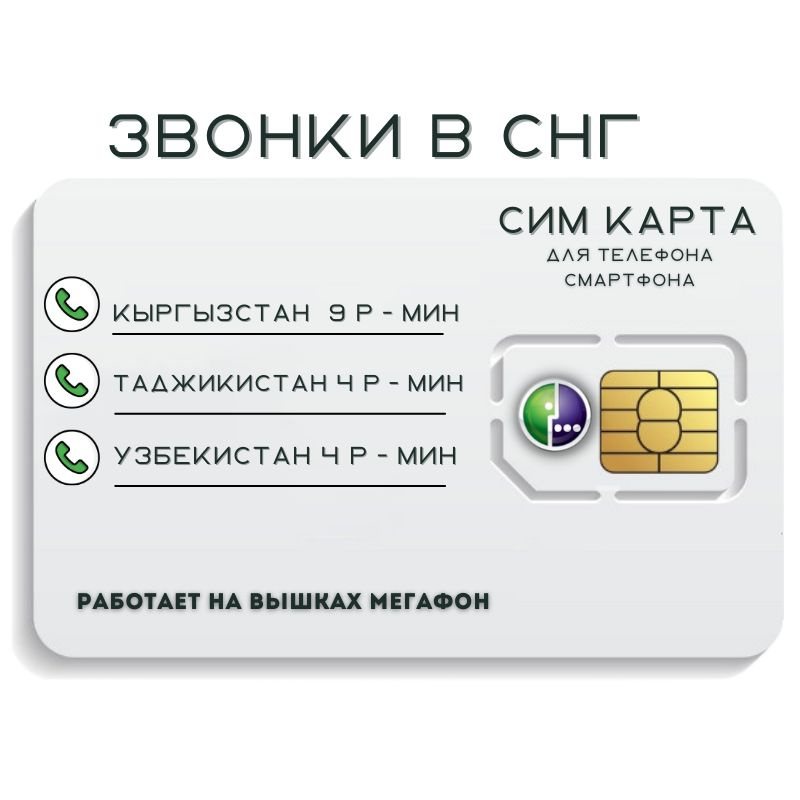 SIM-карта Сим карта интернет, звонки в Узбекистан, Кыргызстан, Таджикистан MBTP35MEGV4 (Вся Россия)  #1