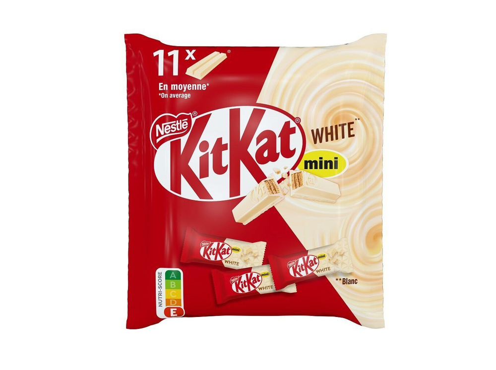 KitKat, Mini белый шоколад, Хрустящяя вафля в шоколадe, 11 шт, (147г)  #1