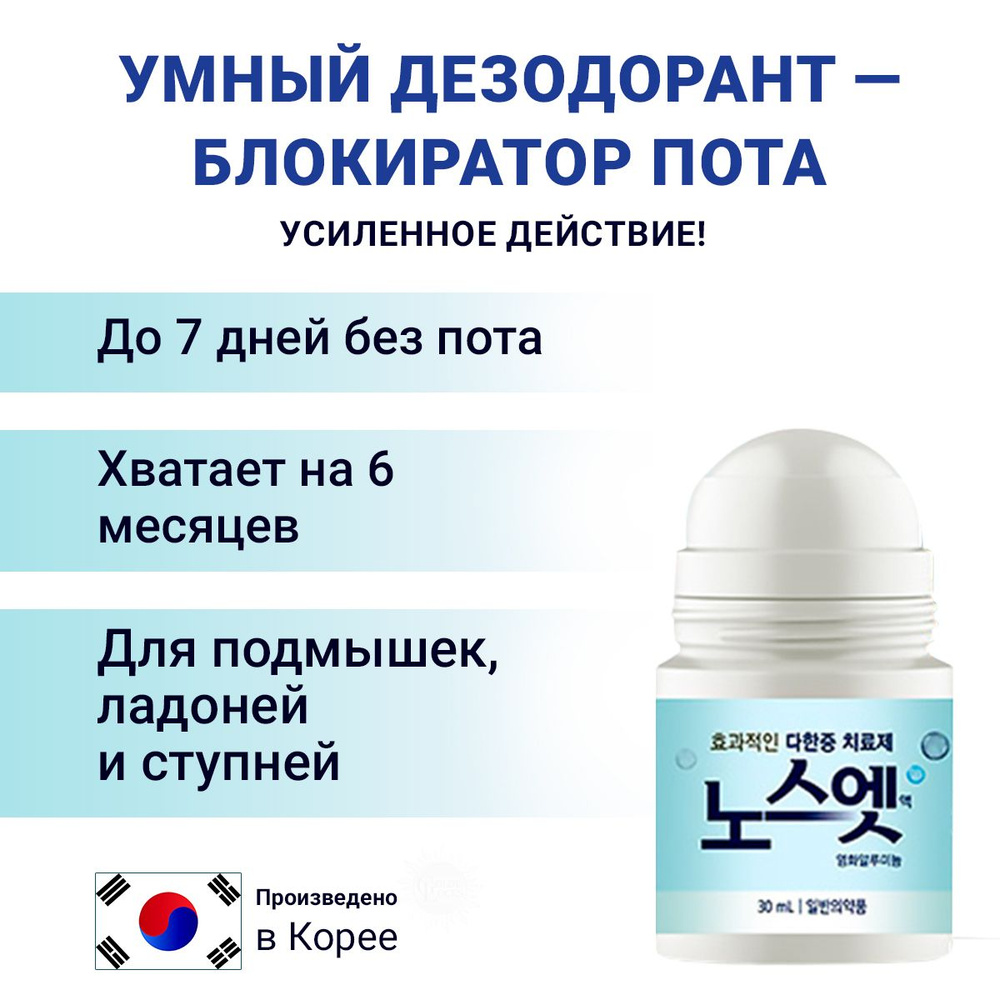 Дезодорант-блокиратор пота для подмышек, ступней, ладоней No Sweat No Stress Deodorant Blue,GoldyLocks, #1