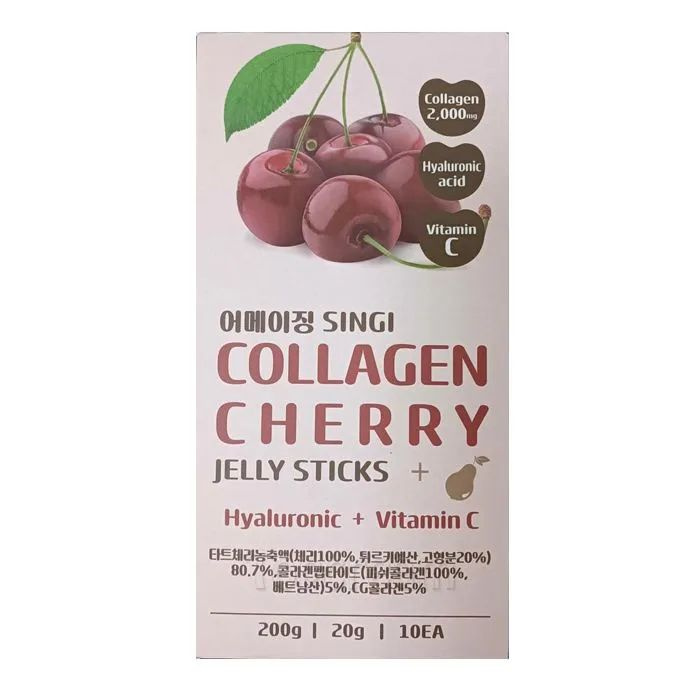 Jinskin Коллагеновое желе со вкусом вишни Singi Collagen Cherry Jelly Sticks,10 шт.  #1