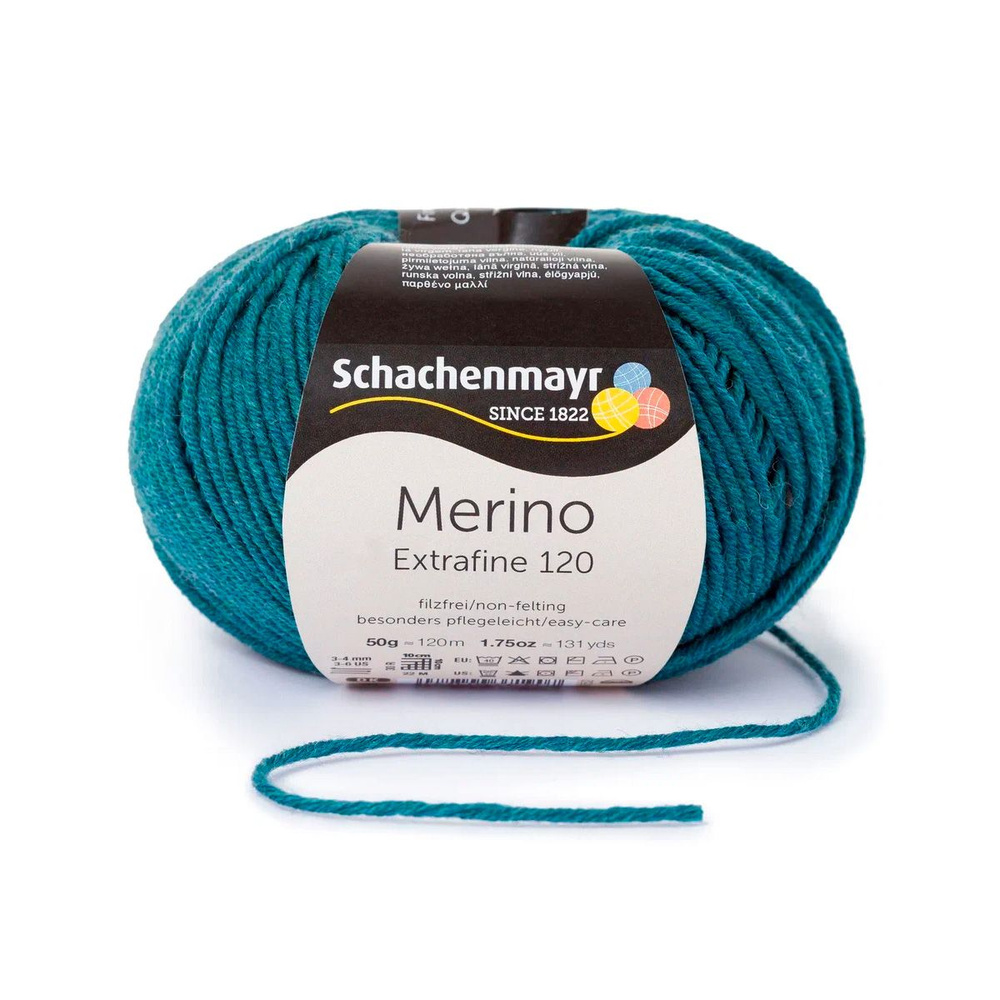 Merino Extrafine 120 /Мерино Экстрафайн 120/ пряжа Schachenmayr, 100% чистая шерсть мериноса, 50г/120м, #1