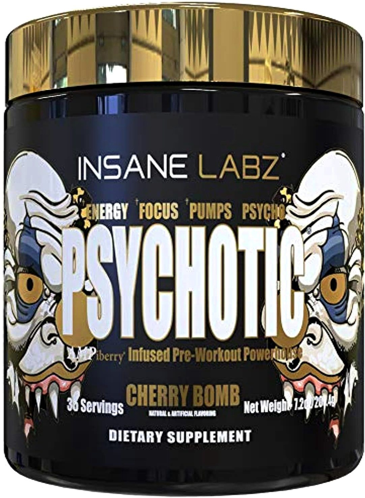 Insane Labz / PSYCHOTIC GOLD Cherry Bomb Предтренировочный комплекс 35 порций, США  #1