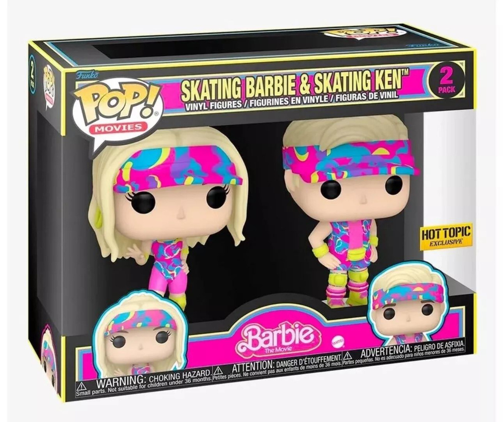 Фигурки Funko Pop! Skating Barbie and Skating Ken 2-pack (Стикер Hot Topic (Фанко Поп Барби и Кен на #1