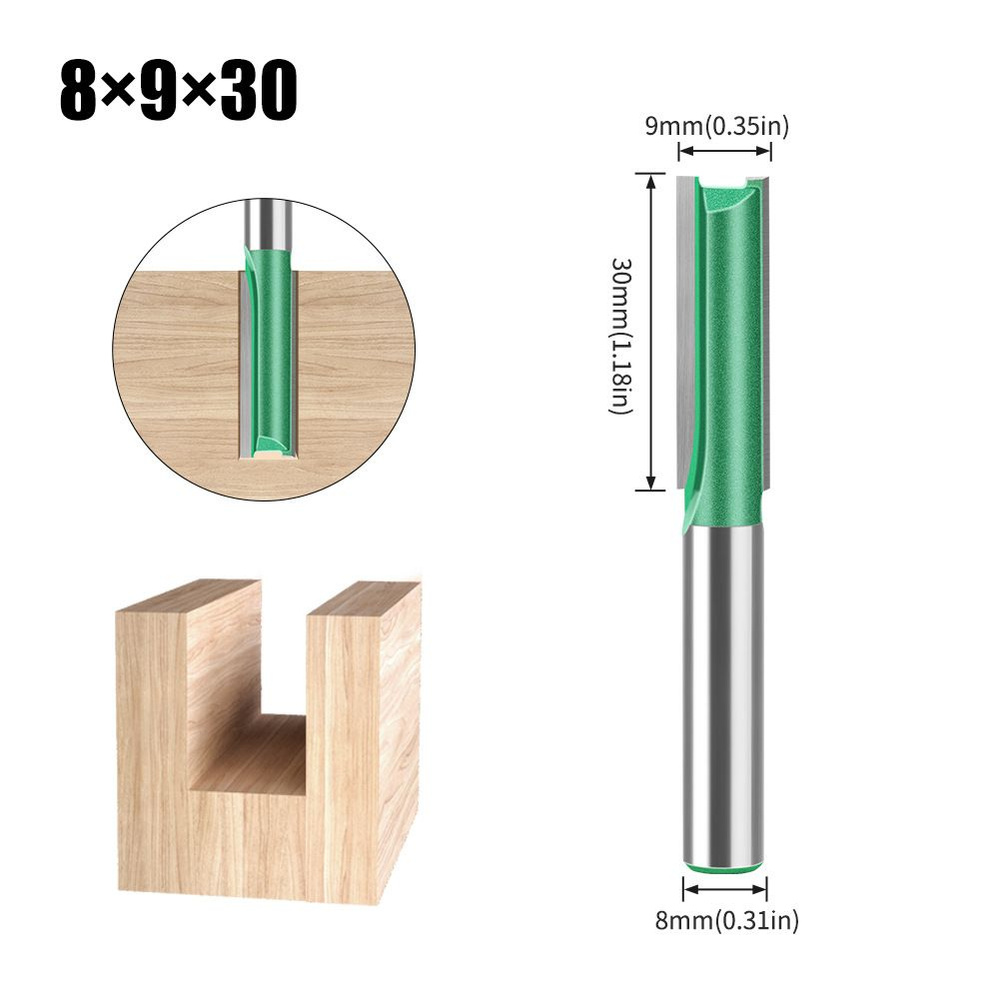 фреза пазовая прямая по дереву 9 x 30 мм,хвостовика 8 мм #1