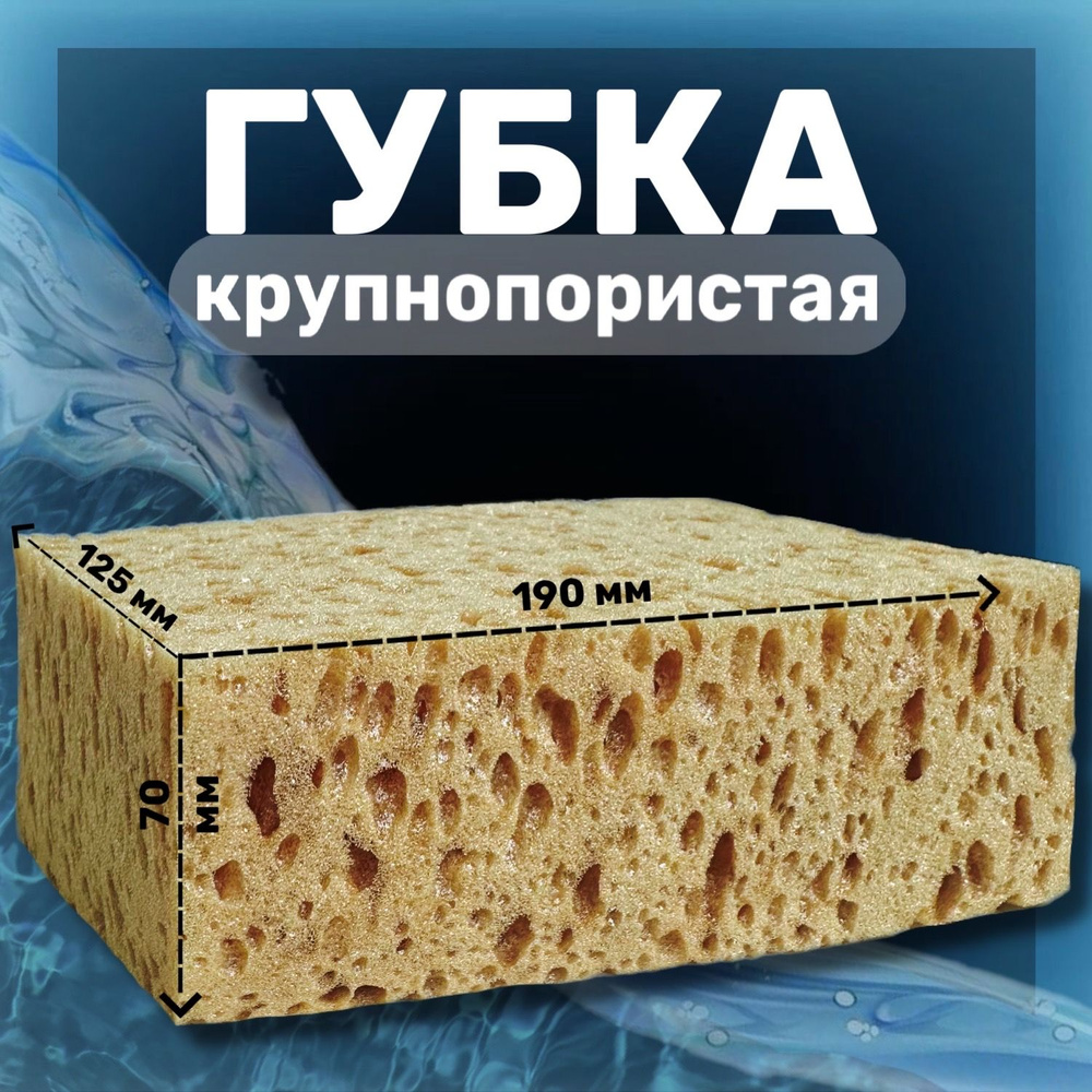 Губка крупнопористая для автомобиля 19х12,5х7см #1