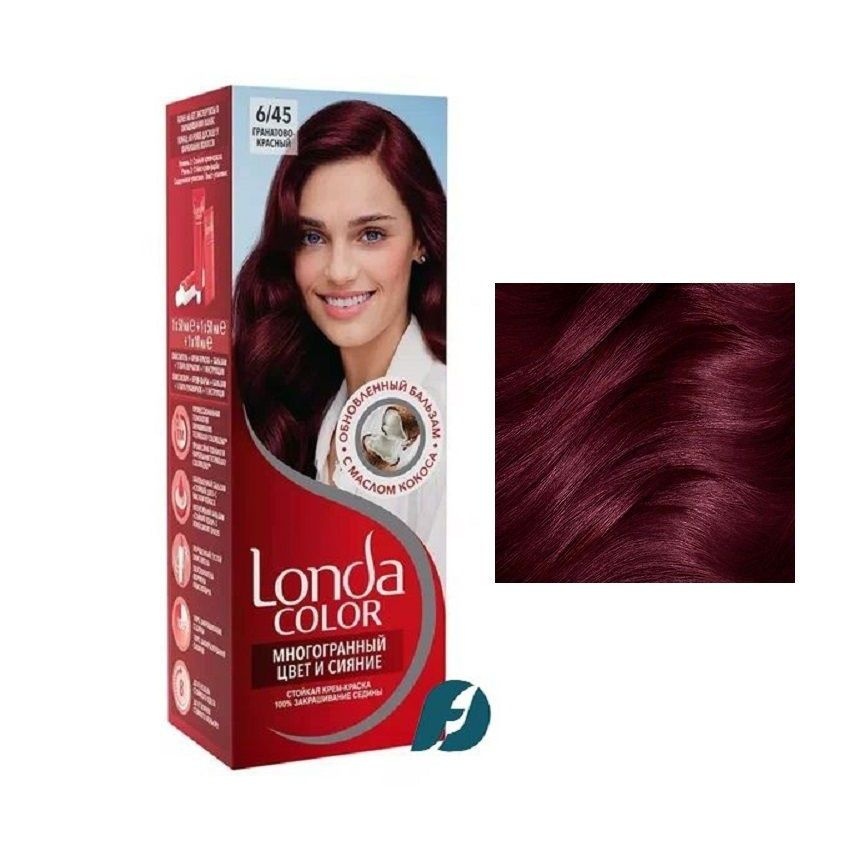 Wella LONDA COLOR 6/45 Крем-краска для волос - Гранатово-красный, 110мл  #1