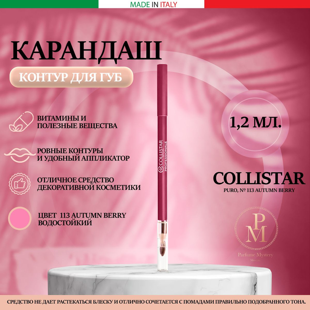 Collistar - Профессиональный контурный карандаш для губ PURO, № 113 AUTUMN BERRY (Рефил) 1.2 мл  #1