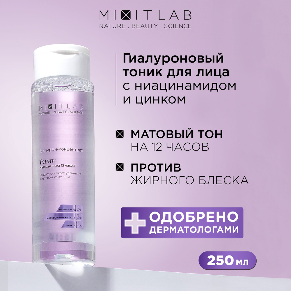 MIXIT Тоник для лица увлажняющий с ниацинамидом и цинком LAB, 250 мл  #1