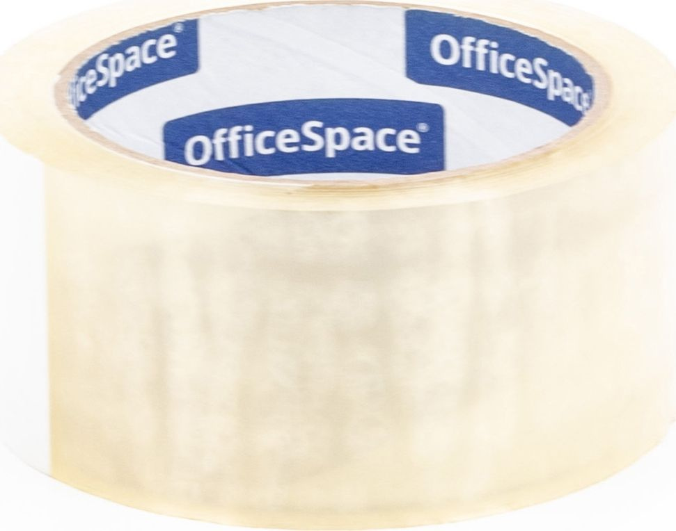 Клейкая лента OfficeSpace / Офисспейс односторонняя, прозрачная, ширина 48мм, длина 66м / скотч для упаковки #1