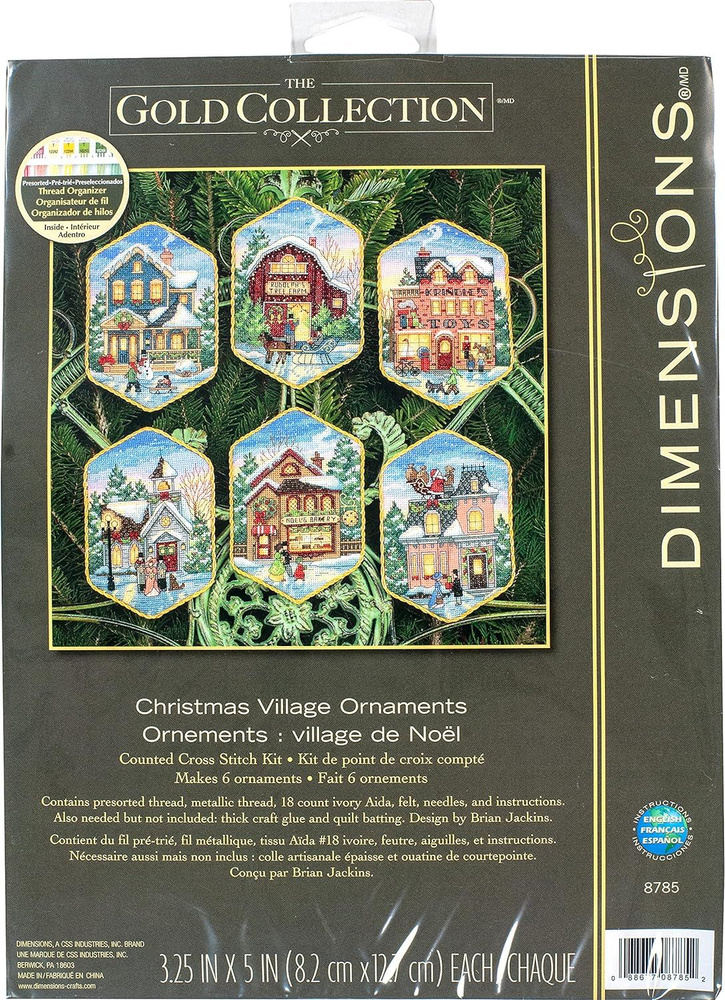 Набор для вышивания Dimensions Christmas Village Ornaments (Деревенский орнамент) 08785 9х13 см  #1