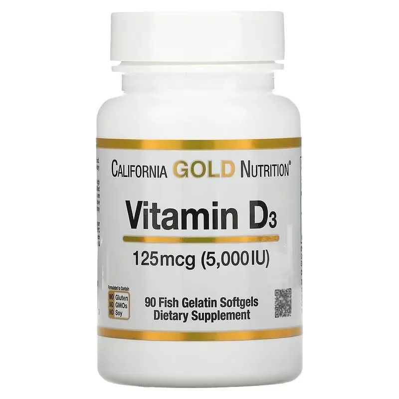 California Gold Nutrition Vitamin D 5000, 90 капсул #1