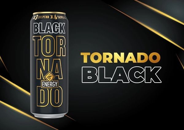 Энергетик ТОРНАДО Энерджи Блек/ Tornado energy Black 0,45 жб 12 штук  #1