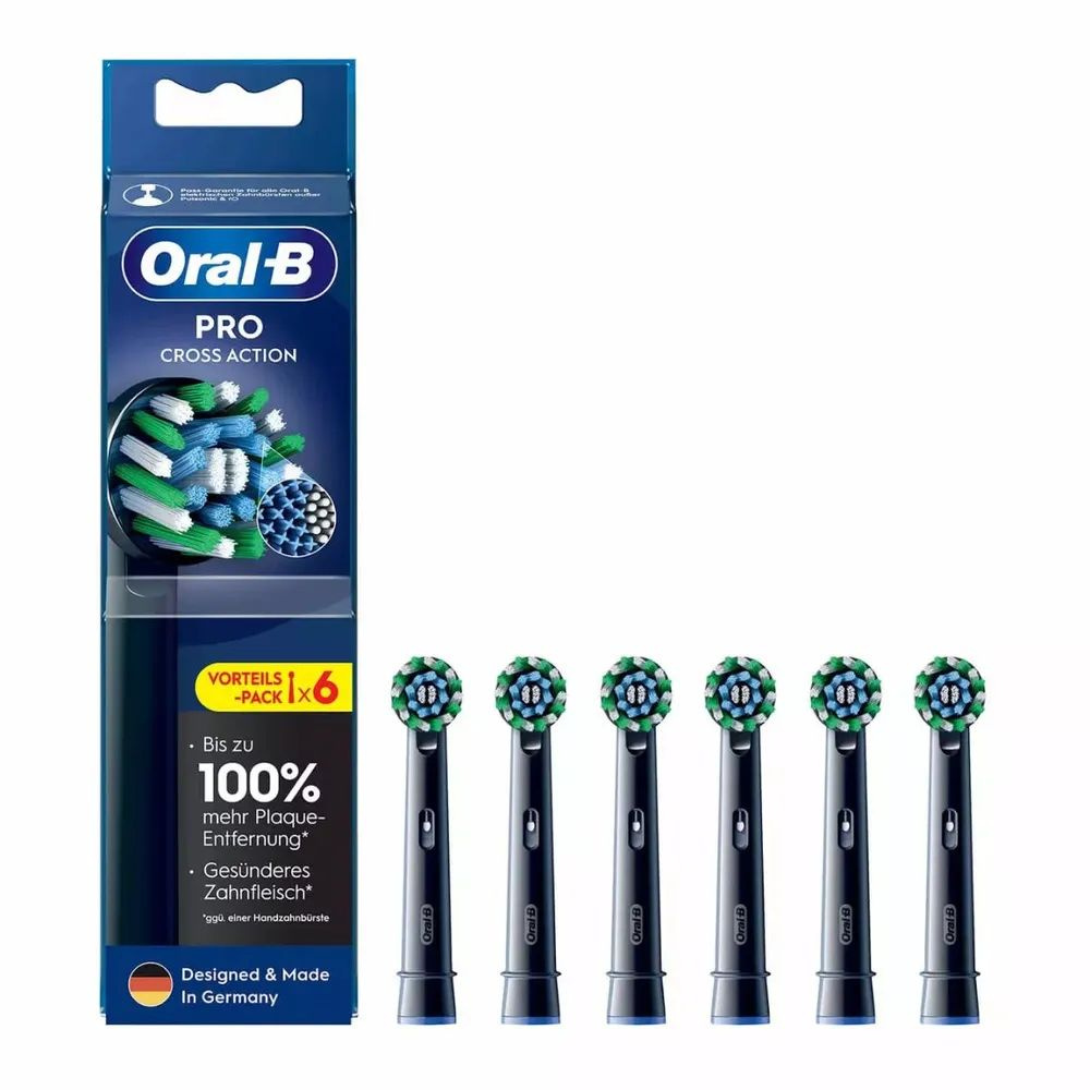 Оригинальные насадки для зубной щетки ORAL-B PRO CrossAction черные 6 шт с Х-образными щетинками  #1