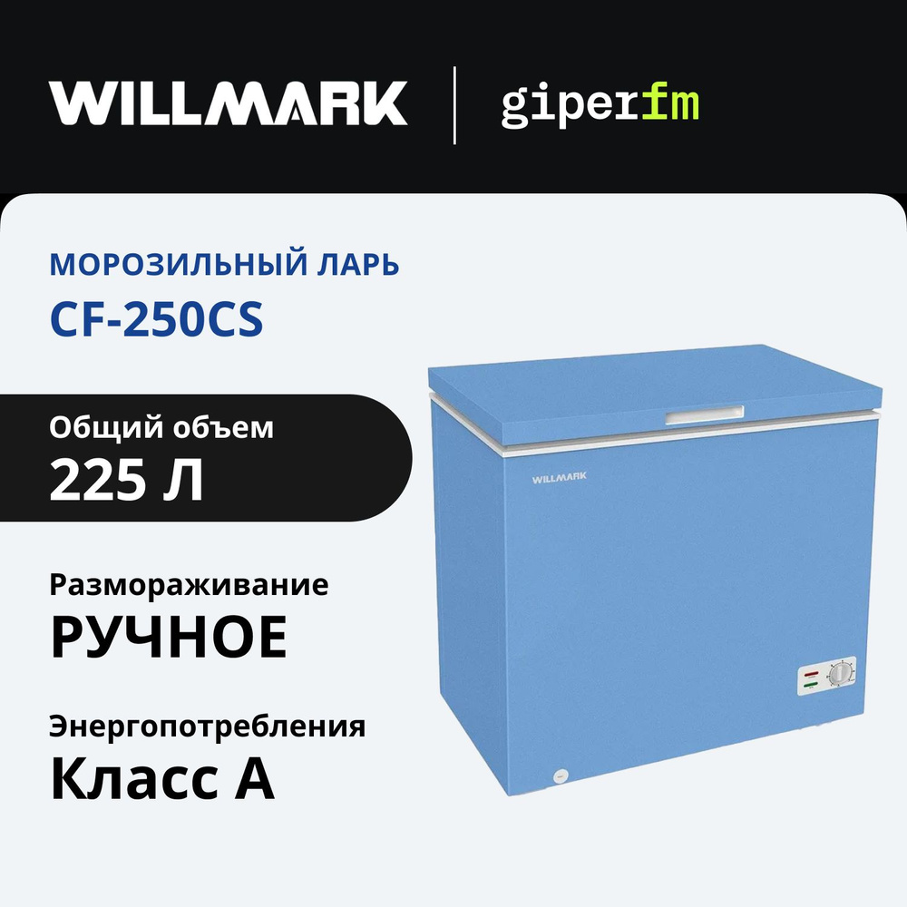 Морозильный ларь Willmark CF-250CS, класс энергоэффективности А, общий объём 225 л, 130 Вт, 2 корзины, #1