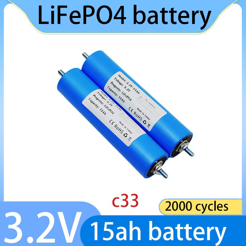 Новый 3.2V 15ah Lifepo4 аккумулятор C33 литий фосфат 12V 24V 48V инвертор аккумулятор 2000 цикл мотоцикл #1