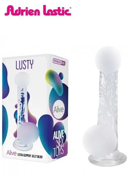 Прозрачный фаллоимитатор на присоске Lusty Jelly Dildo - 18 см. #1