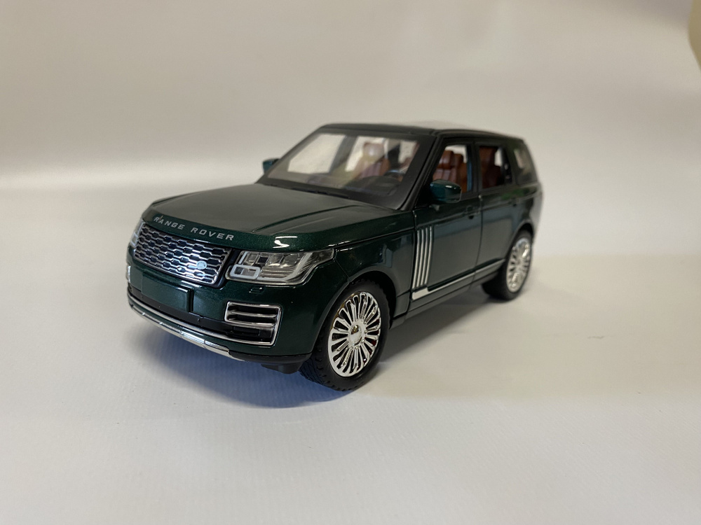 Машинка металлическая инерционная Range Rover зеленый длина 21см масштаб 1:24, модель со светом и звуком #1