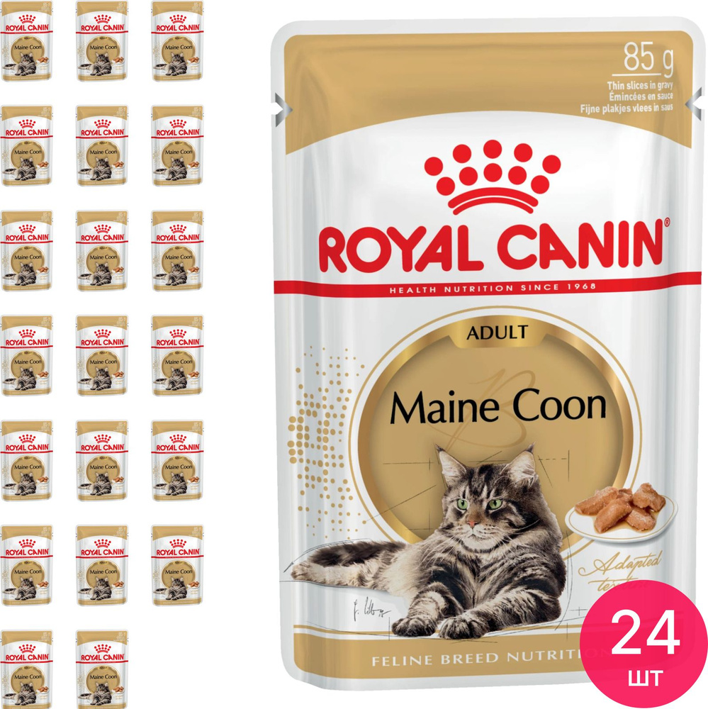 Корм для кошек влажный Royal Canin / Роял Канин Maine Coon Adult для взрослых Мэйн Кунов кусочки в соусе #1