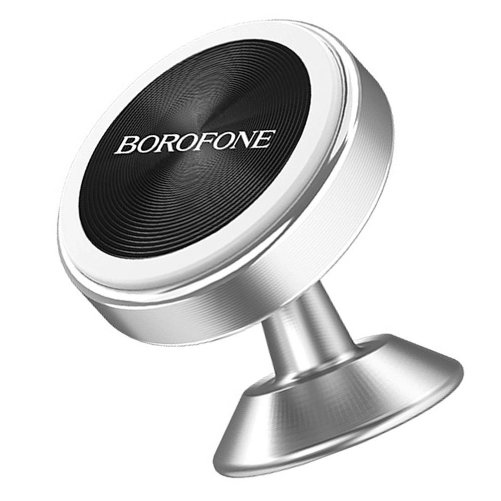 Автомобильный магнитный держатель для телефона BOROFONE BH5 Platinum магнит, серебристый (серый)  #1