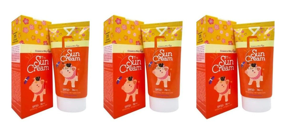 Elizavecca Солнцезащитный крем для лица Milky Piggy Sun Cream, осветляющий, SPF50+, 50 мл, 3 шт  #1