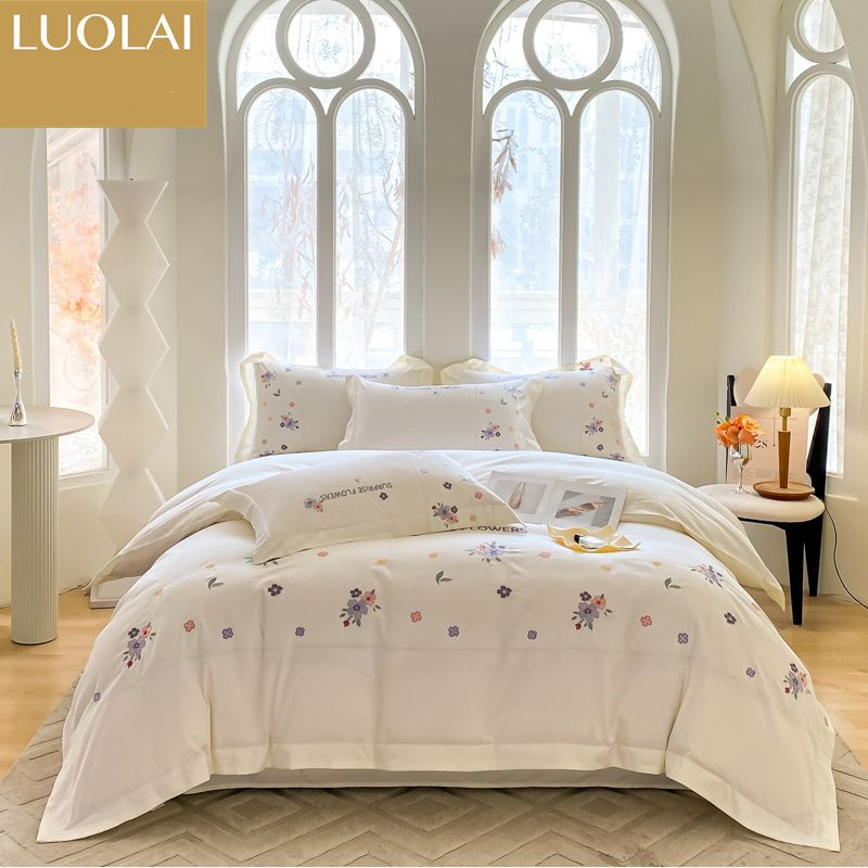 LUOLAI HOME TEXTILE Комплект постельного белья, Семейный, наволочки 48x74  #1