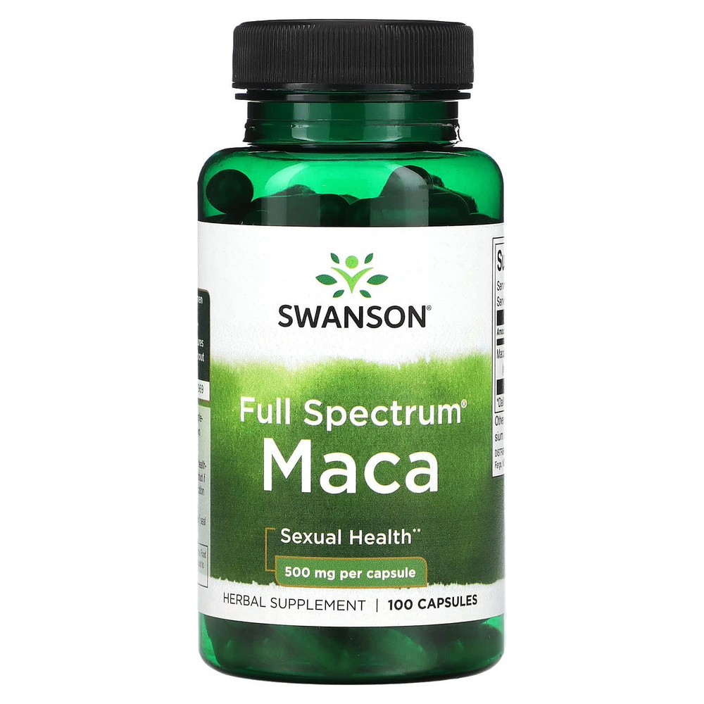 Мака полного спектра, Swanson, Full Spectrum Maca, 500 мг, 100 капсул #1