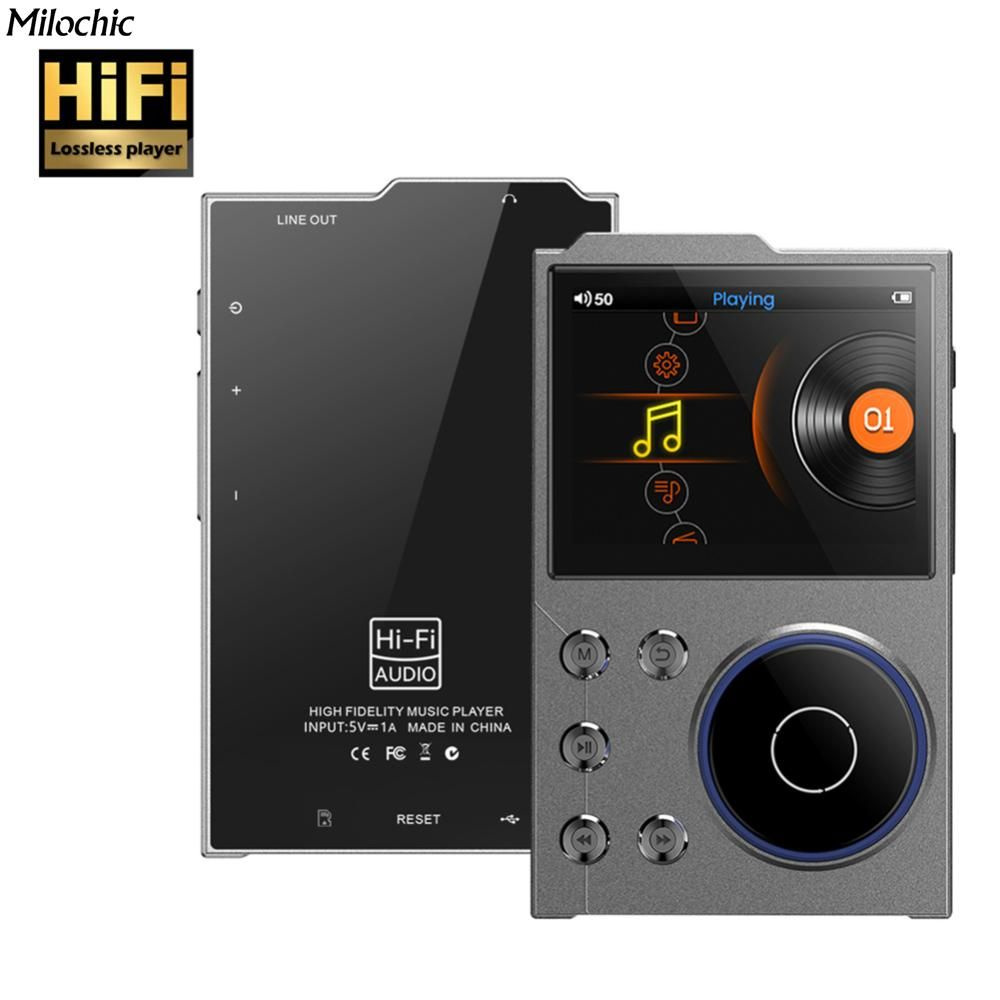 MP3-плеер HiFi MP3-плеер DSD Цифровой аудиоплеер без потерь, совместимый с Bluetooth 16 ГБ, серый  #1