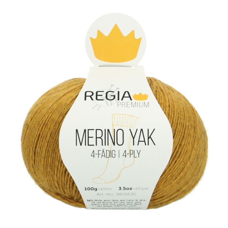 Пряжа носочная Regia Merino Yak, цвет 07504 золотой меланж #1