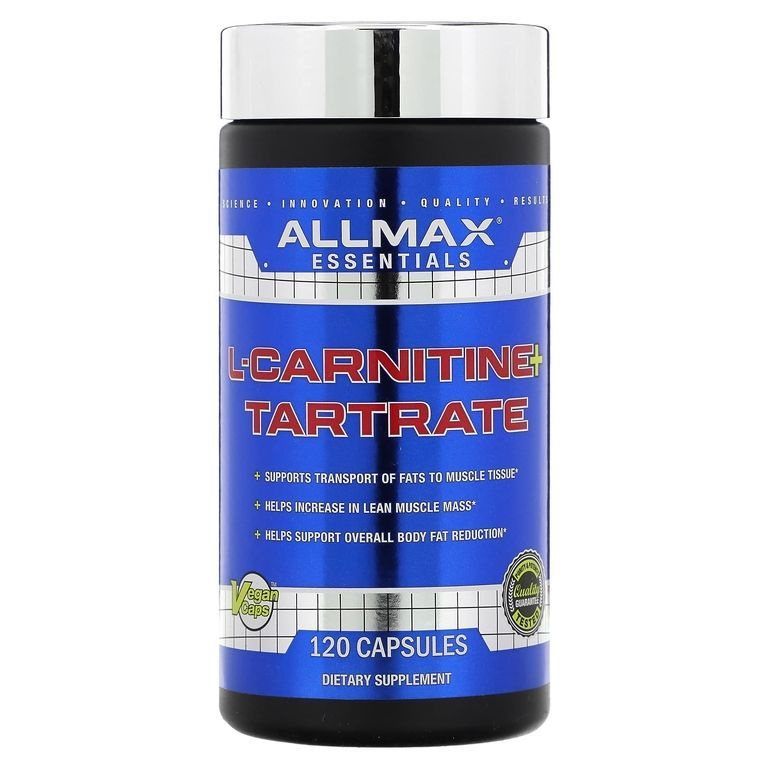 L-карнитин с тартратом Allmax Nutrition L-Carnitine Tartrate, 120 капсул из США, доставка почтой  #1