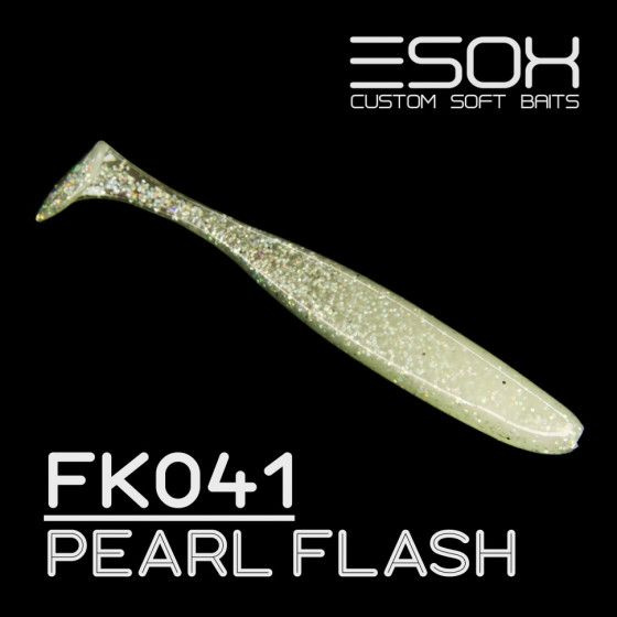 Мягкие силиконовые приманки для щуки Esox Sheasy 4.4"(115мм) 4 шт (FK041 Pearl Flash) / Рыболовные аксессуары #1