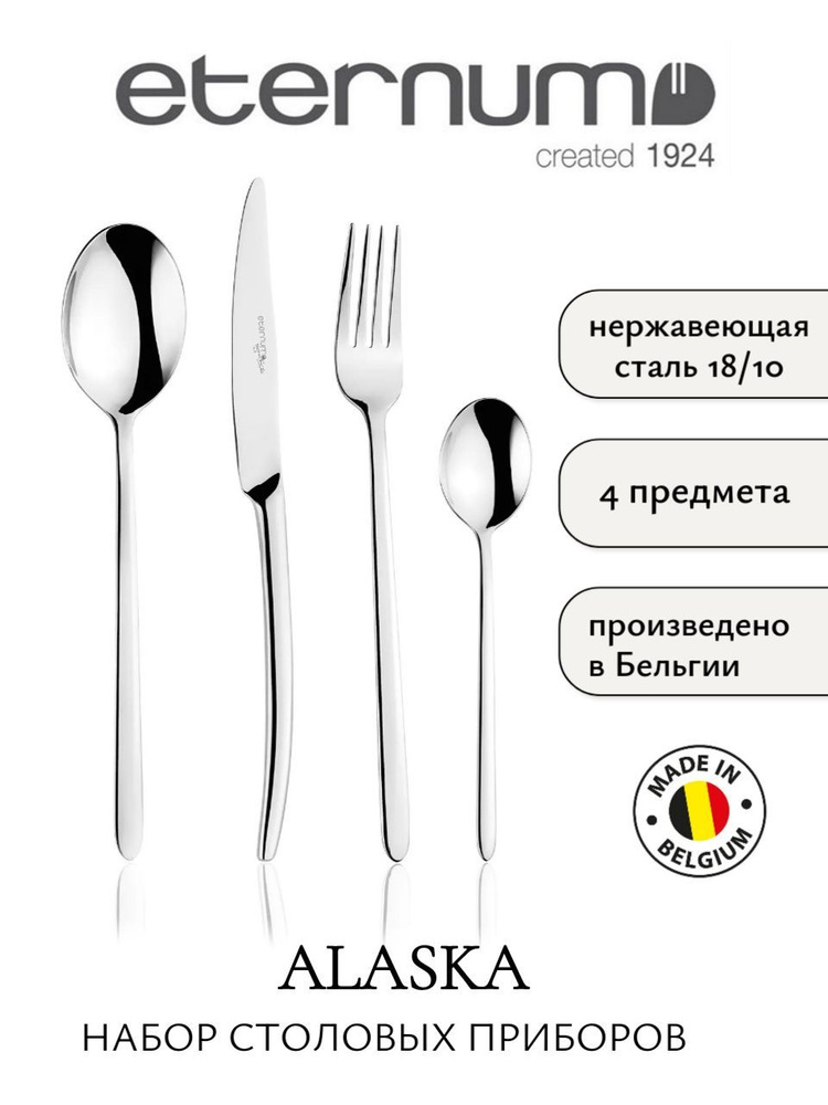 Набор столовых приборов Alaska из нержавеющей стали, 4 предмета, Eternum  #1