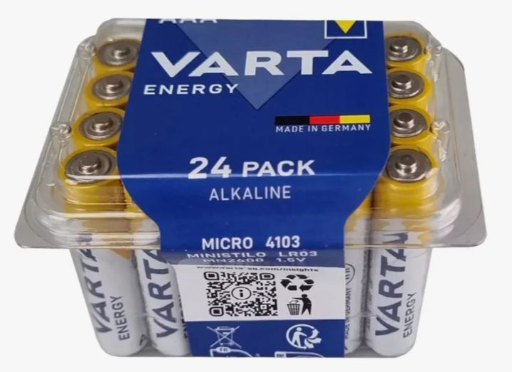 Батарейка щелочная VARTA Energy LR03 AAA мизинчиковая 24 шт #1