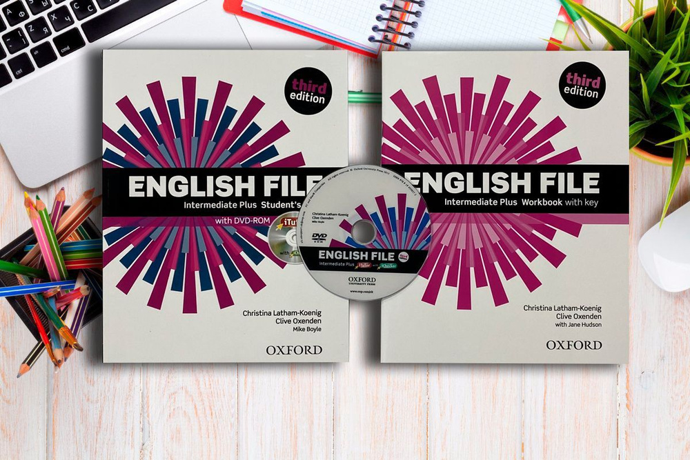 English File Intermediate Plus (3 edition). КОМПЛЕКТ: Учебник + Рабочая тетрадь + CD/DVD | Латам-Кениг #1