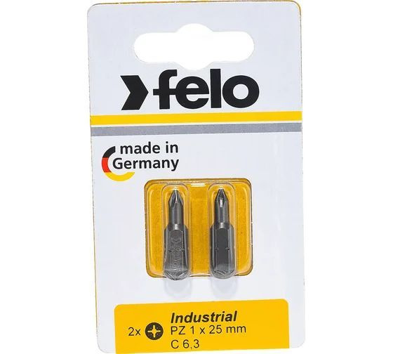 Бита крестовая PZ 1X25, серия Industrial, 2 шт в блистере Felo 02101036 #1