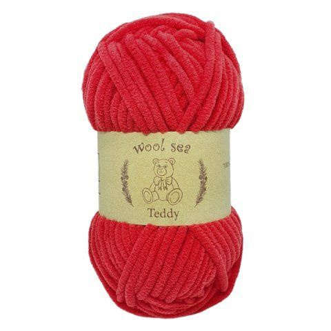 Пряжа Wool Sea Teddy Красный (06) 3 мотка 50 г/55 м (100% микрополиэстер) вул си тедди  #1