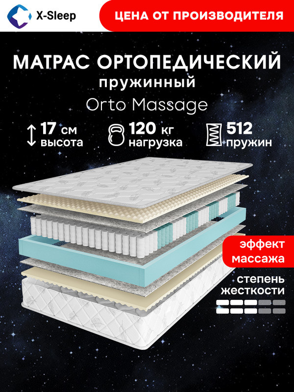 X-Sleep Матрас Orto Massage, Независимые пружины, 60х190 см #1