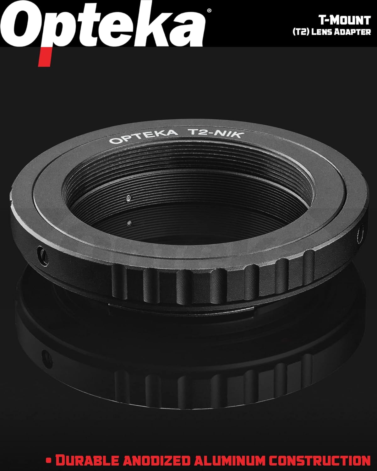 АдаптерOptekaT2-Nikon,T-Mount/NikonсовместимсцифровымииплёночнымизеркальнымикамерамиNikonF